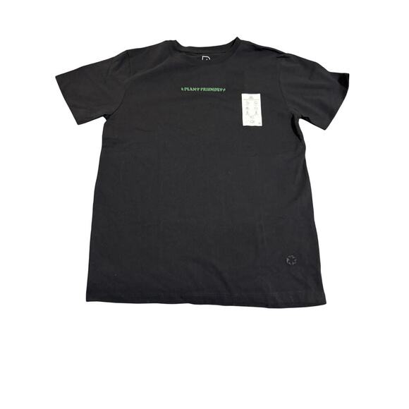 NWT‎ Re. Purpose Black Short Sleeve Crew Neck T-Shirt Plant Friendly Embroidery - Picture 1 of 4